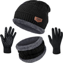 2022 Winter Men Women Thick Beanie Hat Set Wool Neck Scarf