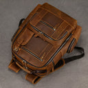 Hot Multifunction Fashion Men Backpack Large Leather Daypack