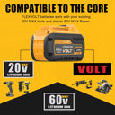 9000mAh Battery DCB200 MAX For Dewalt 20V/60V Tools