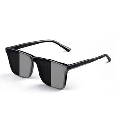 Men's Retro Square Windproof Sunglasses with UV Protection for Business and Outdoor Driving