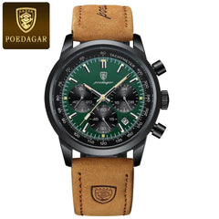 POEDAGAR Chronograph Watch: Elegant Waterproof Timepiece for Men