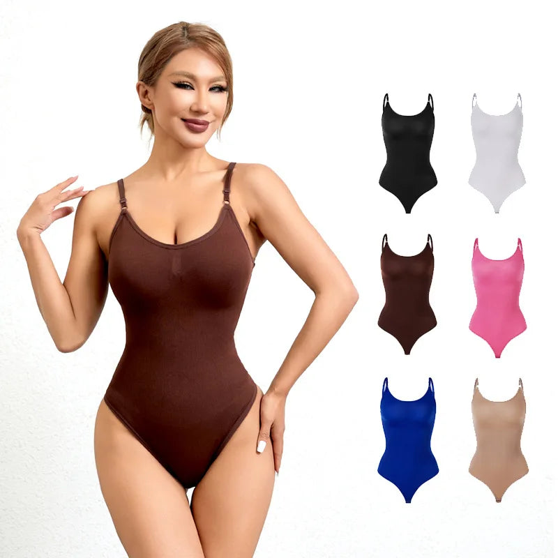 Seamless Tummy Control Bodysuit for Women - Slimming Thong Shapewear