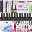 Glamorous Nail Art Kit with UV LED Lamp and Tools Set