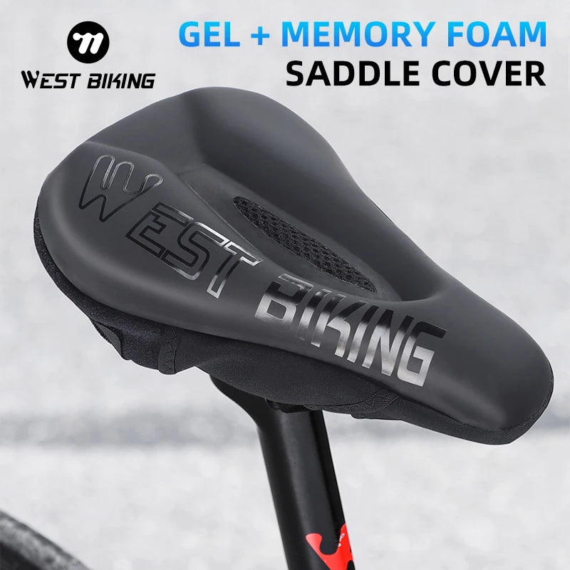 Comfortable Gel Memory Foam Bicycle Saddle Cover - Waterproof, Non-Slip Cushion for MTB & Road Bikes