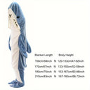 Cartoon Shark Blanket Sleeping Bag Women Comfy Homewear