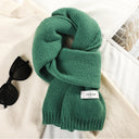 Women's Solid Color Wool Knitted Warm Thickened Scarf Gaiter