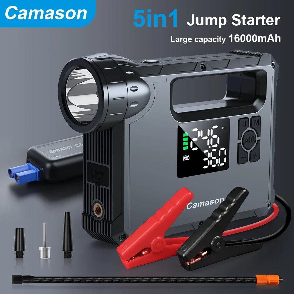 Car  2000A Jump Starter with air Compressor Portable Flashlight Starting Device Power Bank Battery  Automotive Booster start