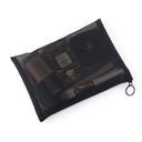 Large Capacity Portable Outdoor Travel Makeup Bag Black Transparent Mesh Storage