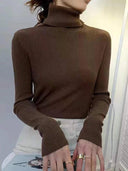 Cozy Chic Slim Fit Turtleneck Sweater for Fall Fashion