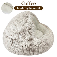 Winter Plush Cat Bed: Cozy Cushion House for Small Dog Sleep