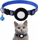 ATUBAN Reflective Cat Collar with Airtag Holder & Bell for Cats  ourlum.com Dark Blue  