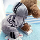 Small Dog Autumn Winter Warm Cotton Coat Jacket Outfit  ourlum.com Gray XS 