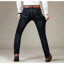 Autumn Classic Men's Fitted Stretch Jeans Business Casual Trousers