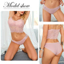 Elegant Lace Trim Cotton Panties Set Stylish Low-Rise Pack