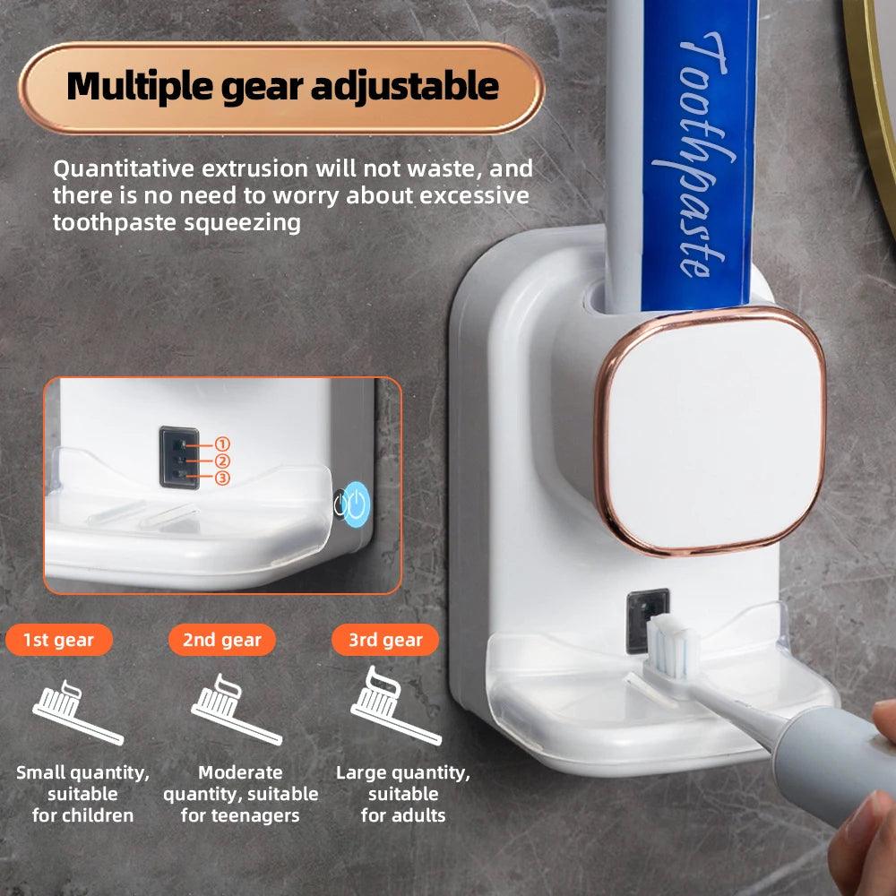 Smart Toothpaste Dispenser with Touch-Free Operation and HD Display - USB Rechargeable Dental Hygiene Essential  ourlum.com   