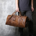 New Retro Male Carry-on Bag Large Capacity Leather Bag