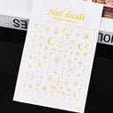 Celestial Gold Nail Art Sticker Set - Sun Moon Star Theme