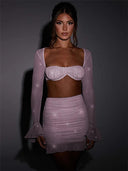 Mesh Seduction Set: Strapless Crop Top And Mini Skirt