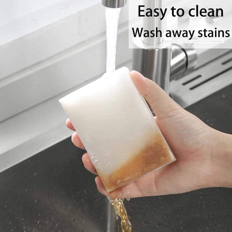 Melamine Sponge White Magic Sponge - Eco-Friendly Cleaning Solution for Kitchen, Bathroom, and Office  ourlum.com   