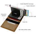 DIENQI Carbon RFID Wallet Male Mini Slim Money Card Holder