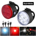 Waterproof Portable Mini Bike Lamp White Front Light Red Taillight