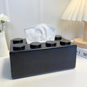 Building Blocks Tissue Box Organizer: Modern Wall-mounted Paper Holder & Face Towel Box  ourlum.com black 20x12.6x8cm 