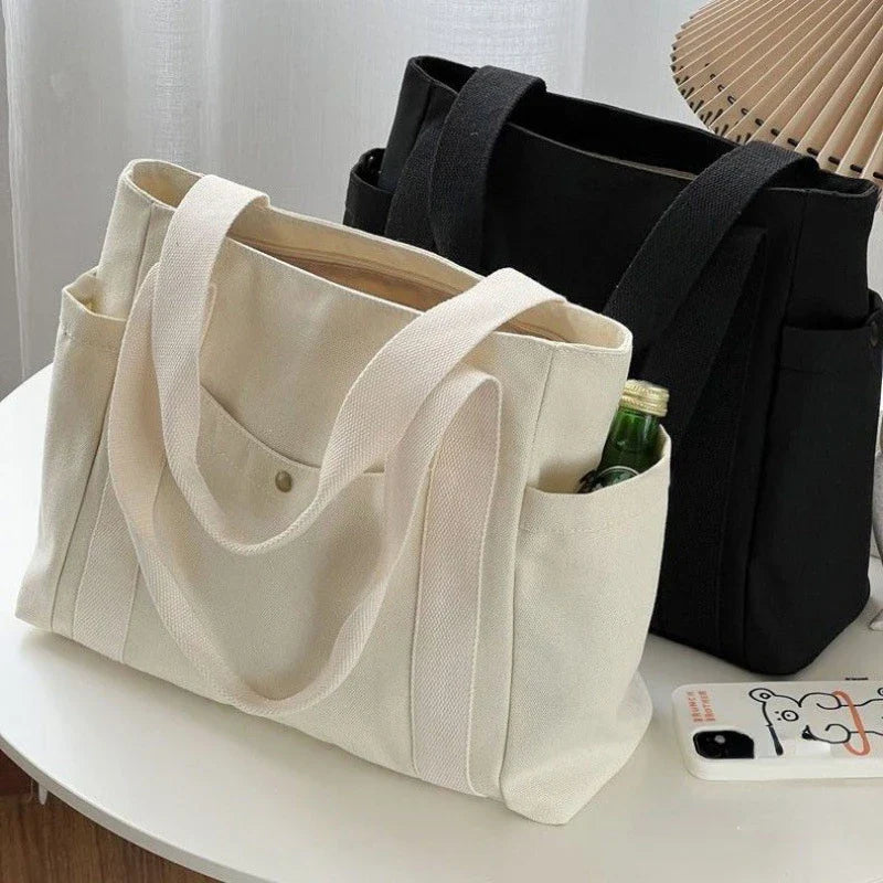 Stylish Canvas Tote Bag: Large Capacity Shoulder Bag for Work & College  ourlum.com   