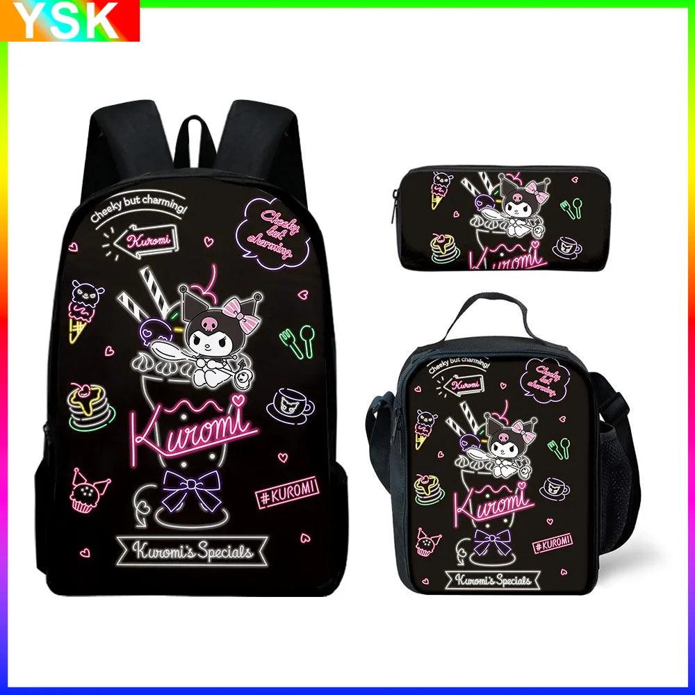 Sanrio Kuromi Backpack Sanrio Backpack Pencil Bag Student School Bag Primary and Middle kawaii Cartoon School Bag Mochila