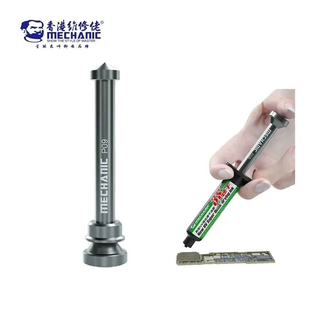 MECHANIC P09 Aluminum Alloy Tube Piston Solder Paste Flux Booster Manual Syringe Plunger Dispenser Propulsion Repair Tools