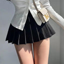 Seductive High Waist Irregular A-line Mini Skirt with Shorts - Stylish Streetwear Choice  OurLum.com Black M 