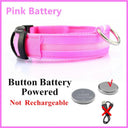 LED Light Up Dog Collar: Customizable Night Safety, Waterproof, Multiple Flash Modes  ourlum.com Pink Button Battery XS Neck 28-38 CM United State