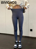 BIVIGAOS High-Waisted Shark Leggings for Women - Black Sports Fitness Pants  ourlum.com Gray S 