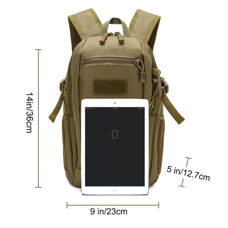 15L Waterproof Outdoor Backpack for Camping, Hiking, Fishing & Hunting - Durable Men’s Rucksack