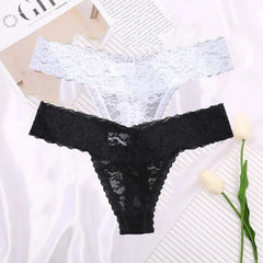 Floral Lace Thong Panties: Confidence-Boosting Feminine Lingerie - Sensual Underwear