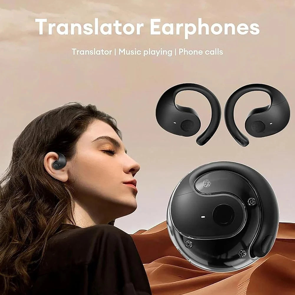 114 Languages Translator Earbuds High Accuracy Real Time Translators Headphones Wireless BT Translation Earphones for Travelers