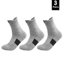 Ultimate Performance Anti-Slip Cotton Sport Socks for Men and Women - Ideal for Soccer, Basketball, and More  ourlum.com 3pairs-long-grey  