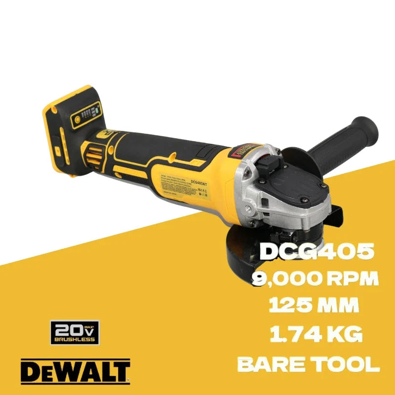 DEWALT DCG405 Brushless Lithium Angle Grinder - High Performance Metal Cutting & Polishing