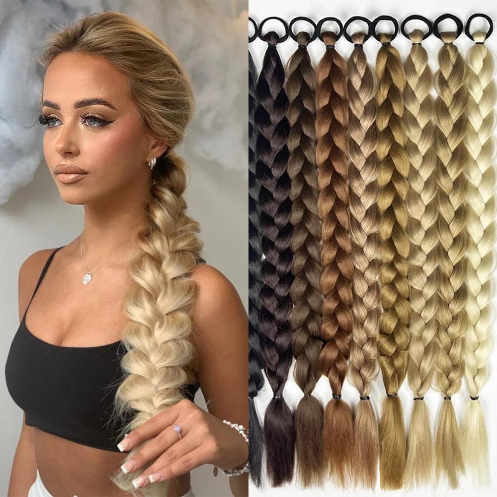 Synthetic Twist Braid Ponytail Extensions: Effortless Style for Women