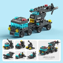 City Vehicles Building Blocks Set for Creative Kids: Construct Fire Car, Police Truck, Crane, Tank, Helicopter Bricks.  ourlum.com 8732-7  