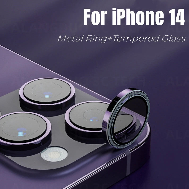 Lens Metal Ring Protector Glass for iPhone 14 Pro Max