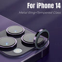 Lens Metal Ring Protector Glass for iPhone 14 Pro Max Case