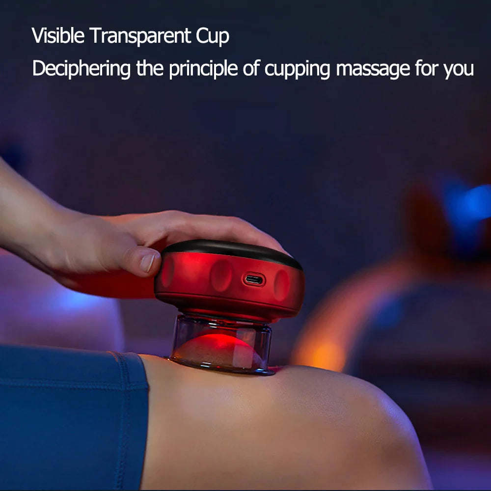 Electric Cupping Massager with Red Light Therapy and Vibrator: Customizable Relaxation Solution