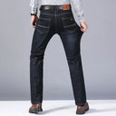 New Men Classic Jeans Jean Homme Soft Black Denim Pants