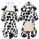 Cozy Fleece Pet Jumpsuit for Small Pets - Stylish and Functional outfit for Dogs, Cats, and Rabbits  ourlum.com Cow XS 