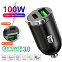 Fast Dual USB Type C Car Charger for Quick Charging Multiple Devices  ourlum.com 100W USB Type-c  