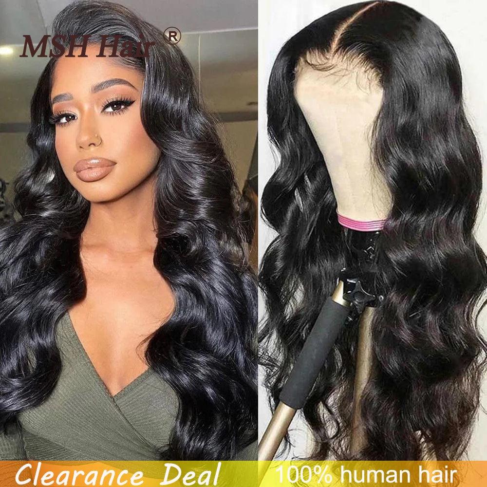 Brazilian Remy Body Wave Lace Front Human Hair Wig with HD Transparent Frontal  ourlum.com 13x4 HD Transparent CHINA 26inches | 180%