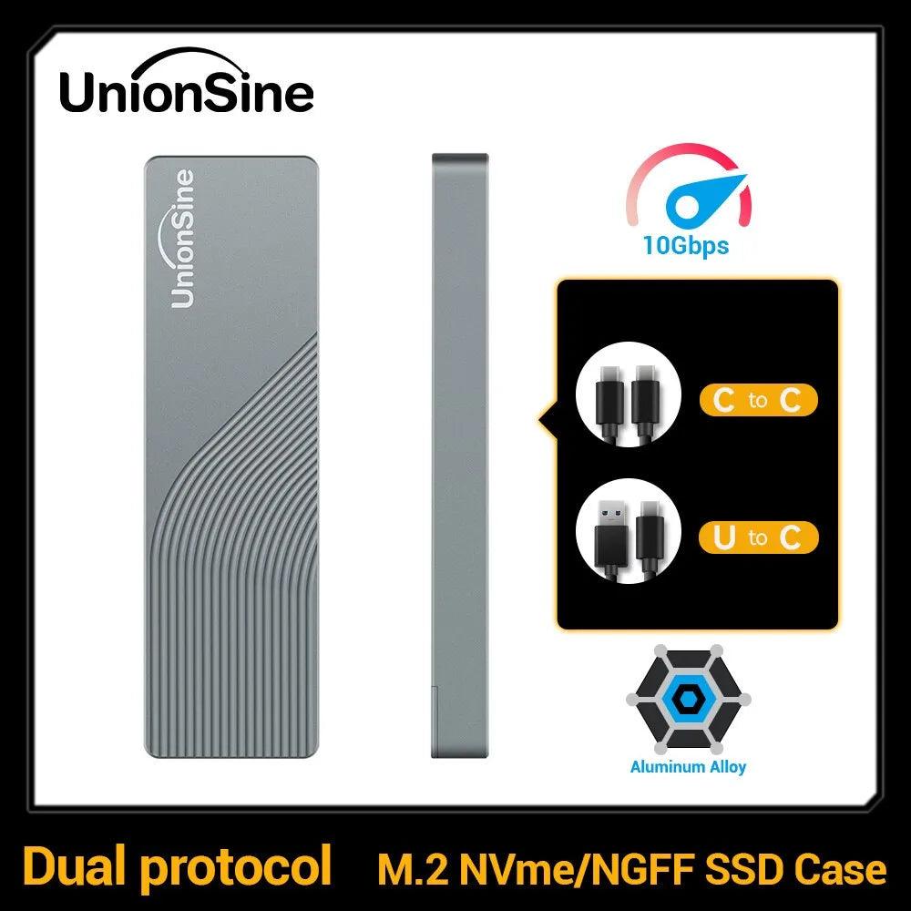 UnionSine Dual Protocol SSD Case: High-Speed Data Transfer & Durable Aluminum Construction  ourlum.com Default Title  