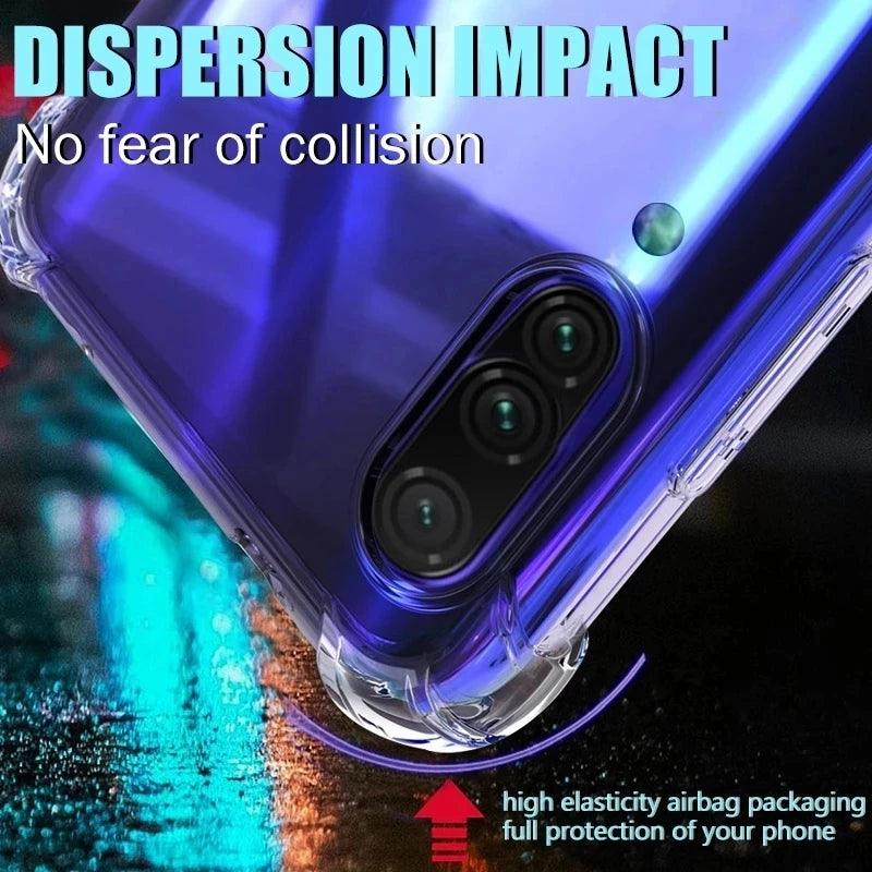 Crystal Clear Shockproof Silicone Phone Case for Samsung Galaxy S22 S23 Ultra S21 S20 Fe S10 Plus A52 A52S A51 A53 A72 A71 A32 A12  ourlum.com   