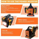 300W Portable Inverter for 18V Batteries with USB & Light