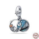 Ocean-Themed Sterling Silver Charms Set for Bracelets